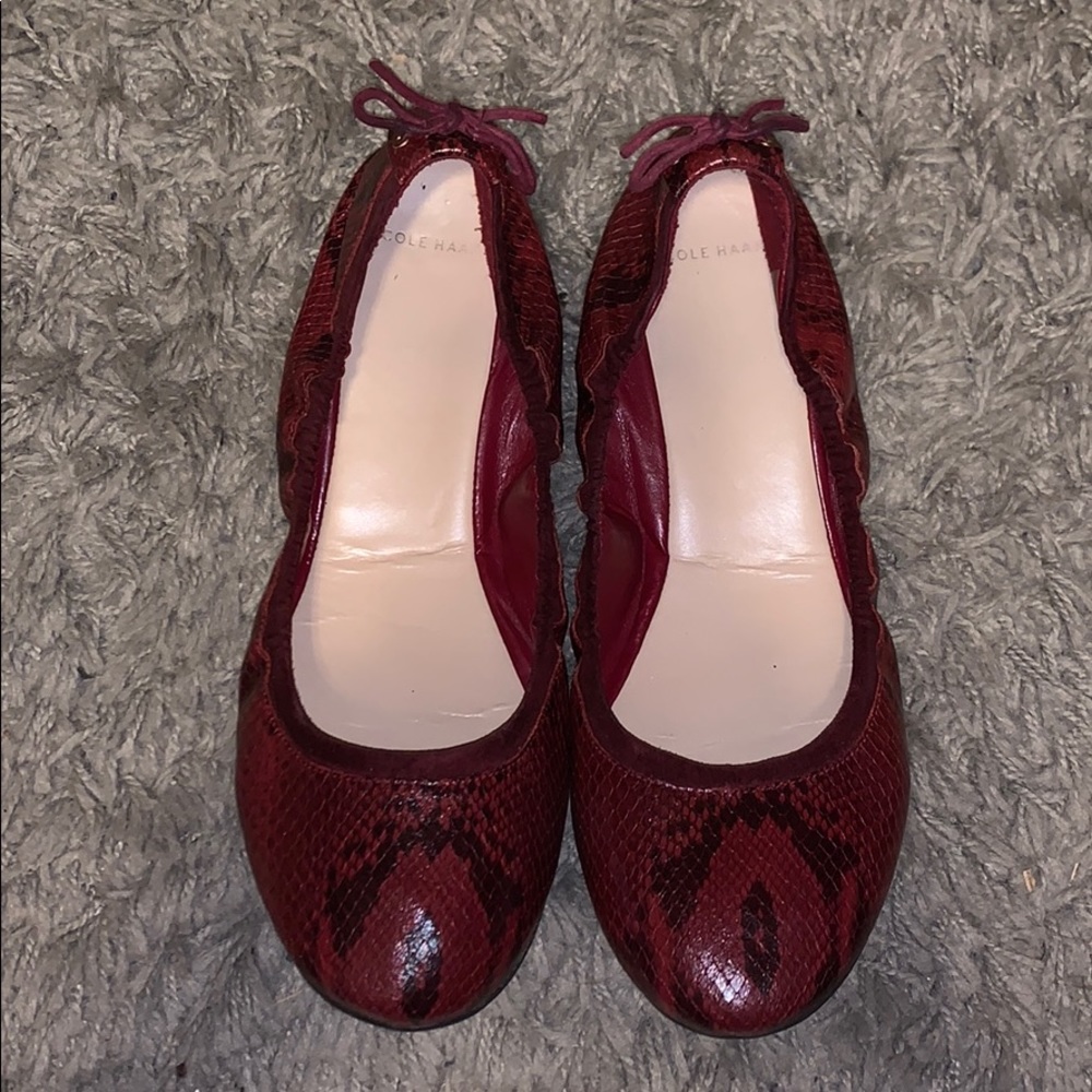 Cole Haan snake skin flats